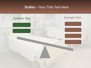 A Hospital Room With Two Beds And A Monitor PowerPoint Template