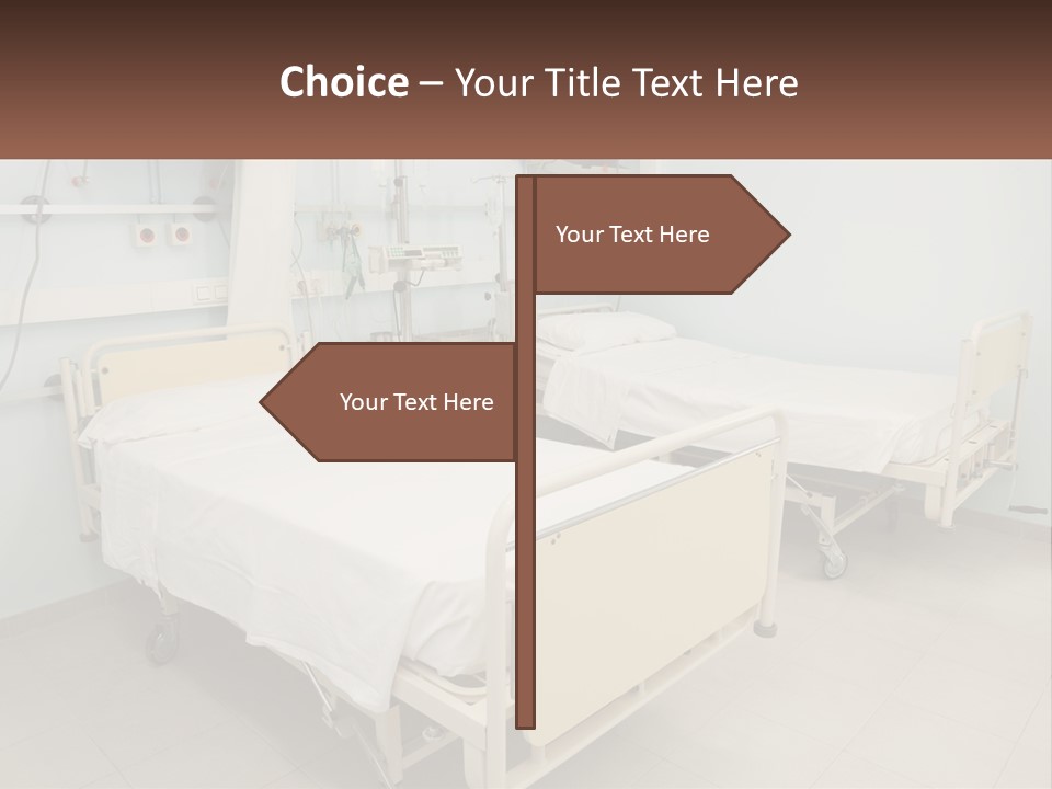 A Hospital Room With Two Beds And A Monitor PowerPoint Template