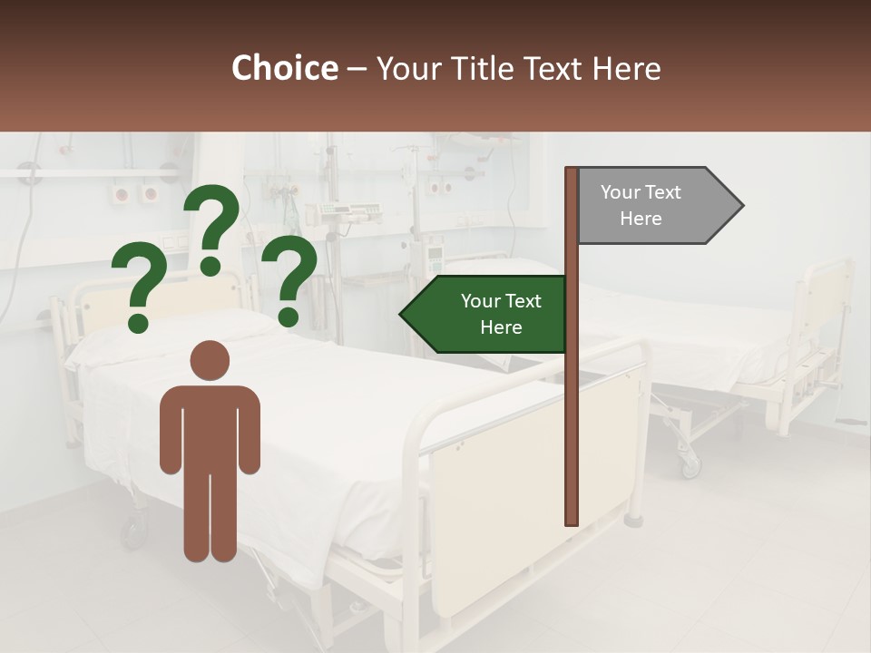 A Hospital Room With Two Beds And A Monitor PowerPoint Template