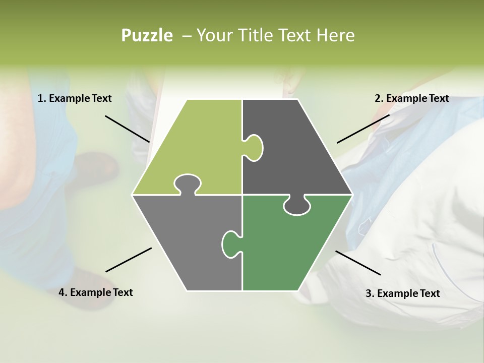 A Group Of People Standing Around A Binder PowerPoint Template