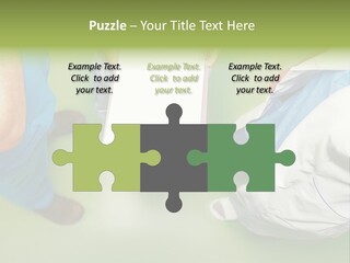 A Group Of People Standing Around A Binder PowerPoint Template