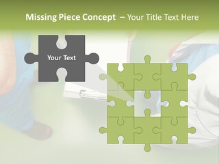 A Group Of People Standing Around A Binder PowerPoint Template