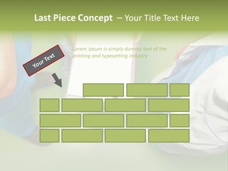 A Group Of People Standing Around A Binder PowerPoint Template