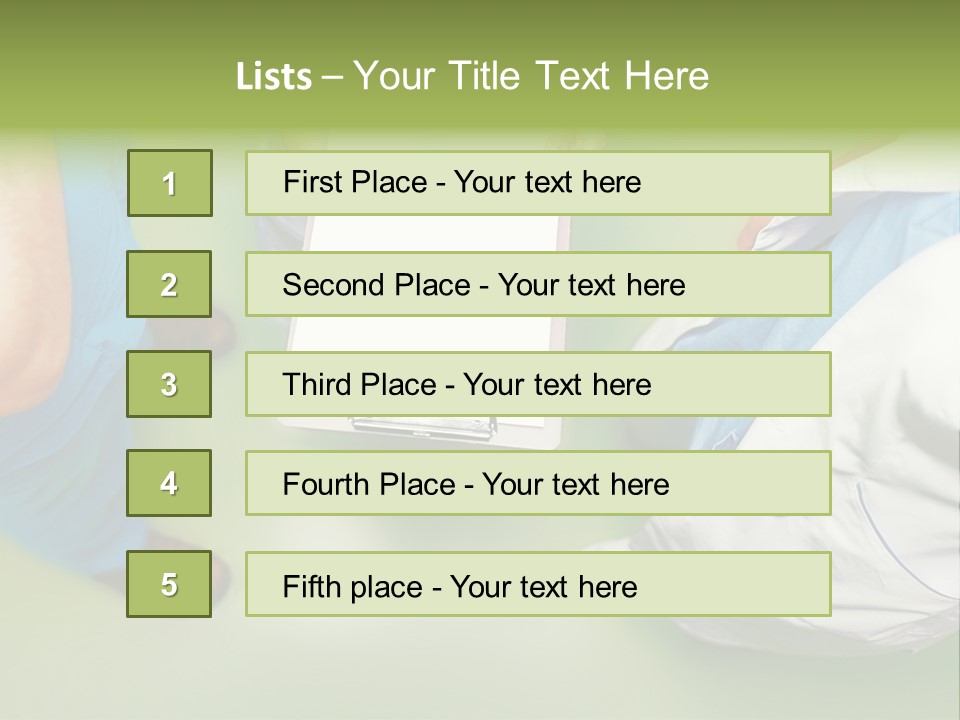 A Group Of People Standing Around A Binder PowerPoint Template
