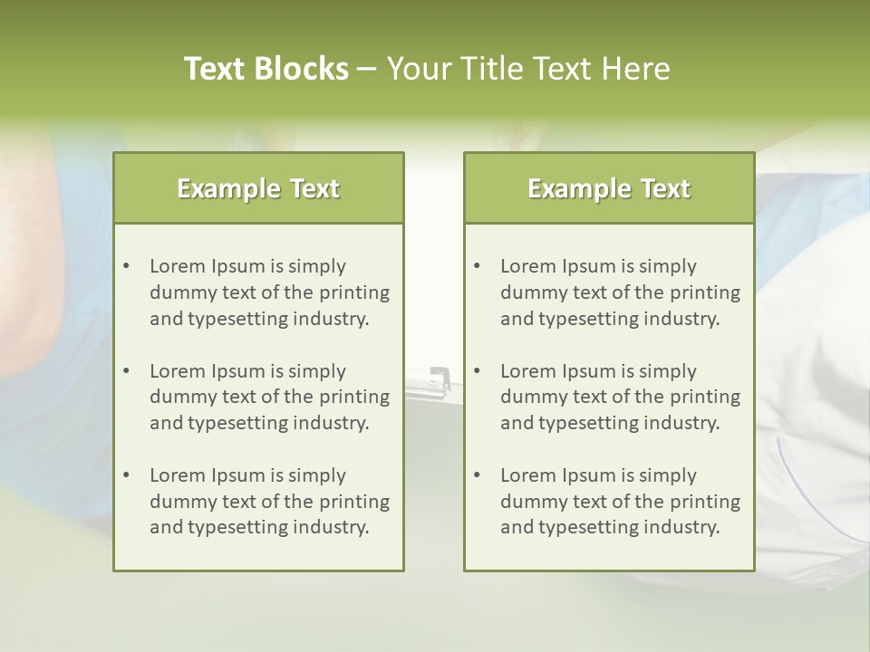 A Group Of People Standing Around A Binder PowerPoint Template