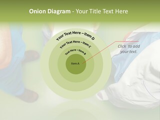 A Group Of People Standing Around A Binder PowerPoint Template