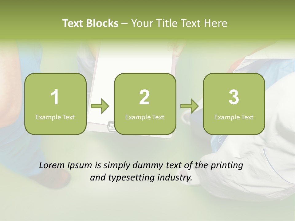 A Group Of People Standing Around A Binder PowerPoint Template