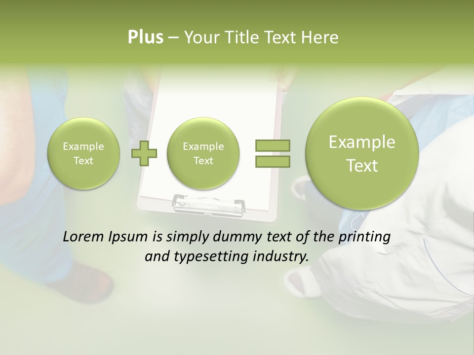 A Group Of People Standing Around A Binder PowerPoint Template