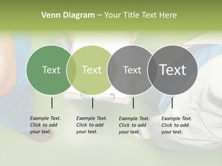 A Group Of People Standing Around A Binder PowerPoint Template