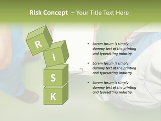 A Group Of People Standing Around A Binder PowerPoint Template