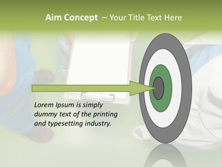 A Group Of People Standing Around A Binder PowerPoint Template