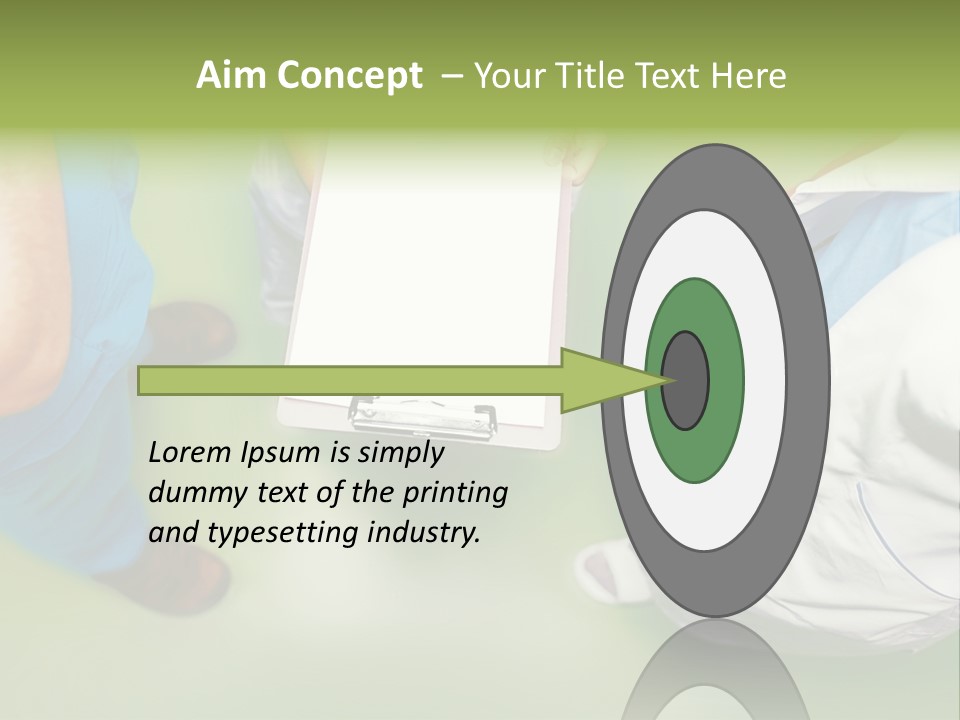 A Group Of People Standing Around A Binder PowerPoint Template