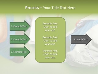 A Group Of People Standing Around A Binder PowerPoint Template