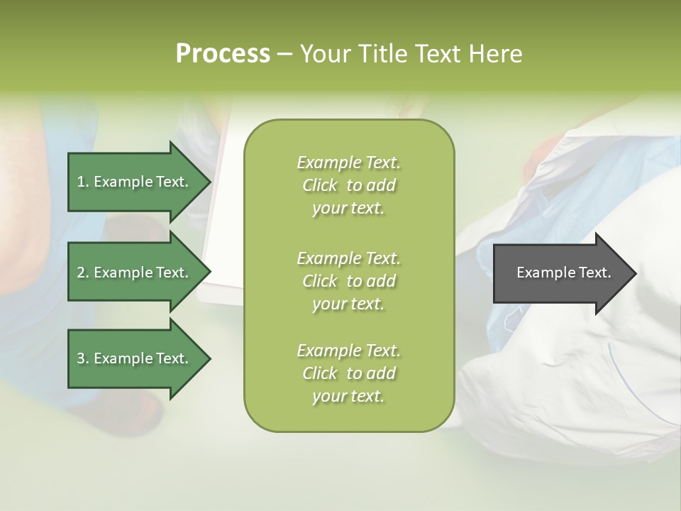 A Group Of People Standing Around A Binder PowerPoint Template