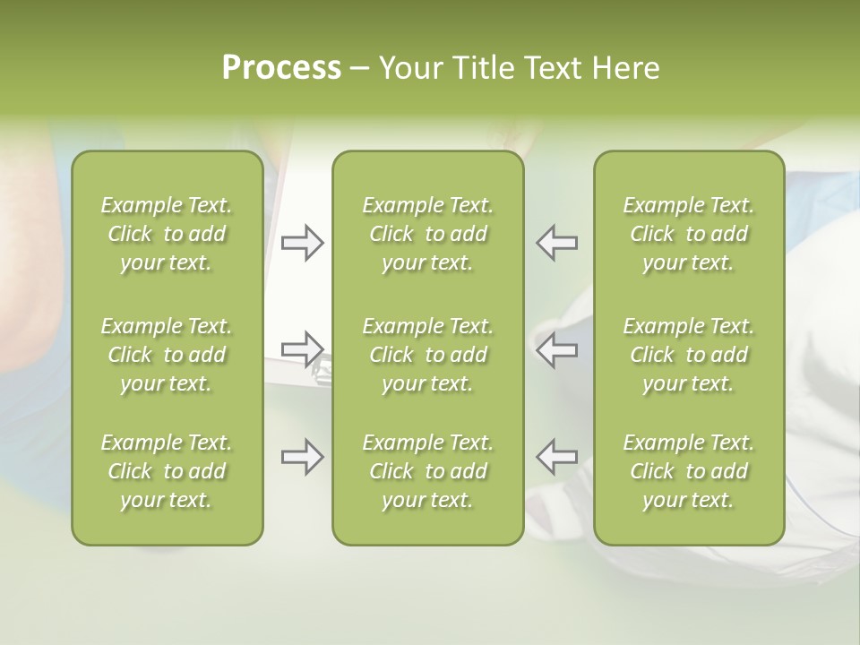 A Group Of People Standing Around A Binder PowerPoint Template