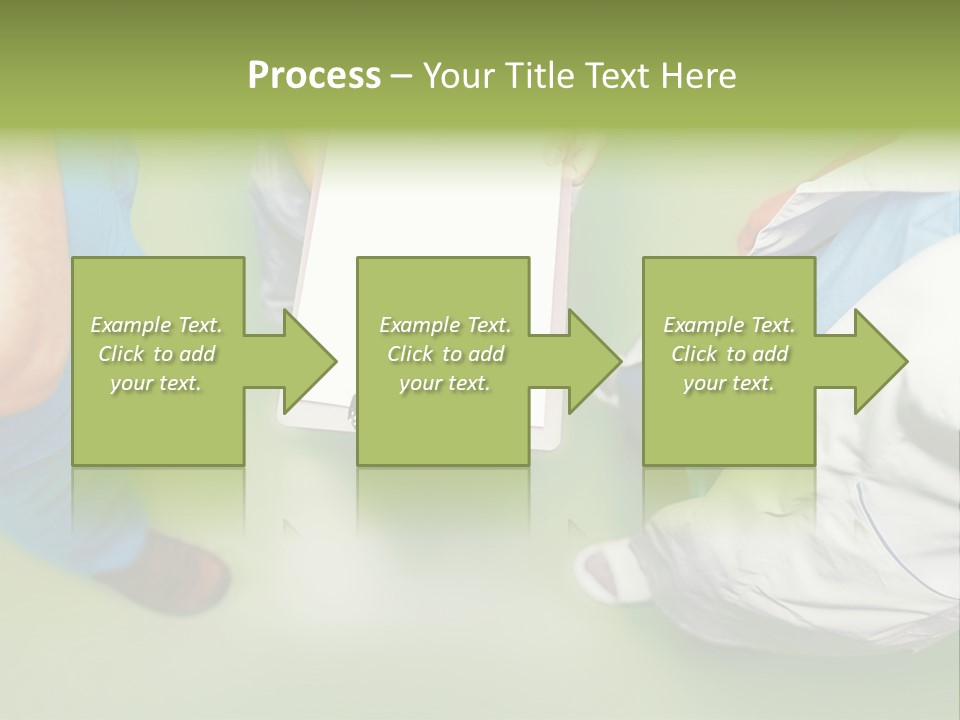 A Group Of People Standing Around A Binder PowerPoint Template