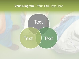 A Group Of People Standing Around A Binder PowerPoint Template