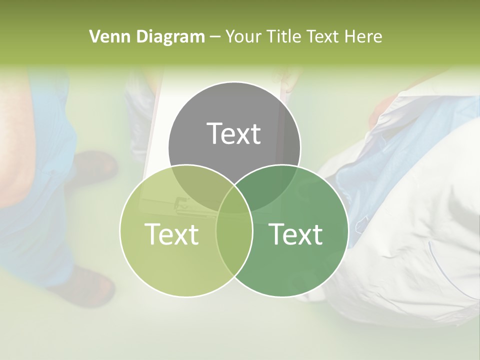 A Group Of People Standing Around A Binder PowerPoint Template