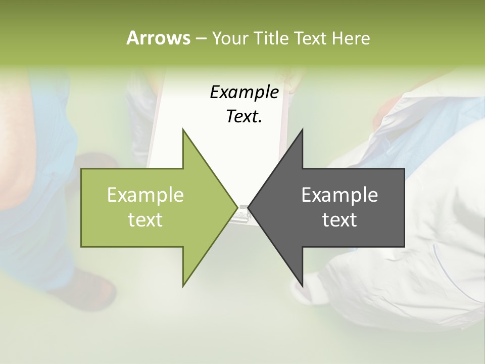 A Group Of People Standing Around A Binder PowerPoint Template