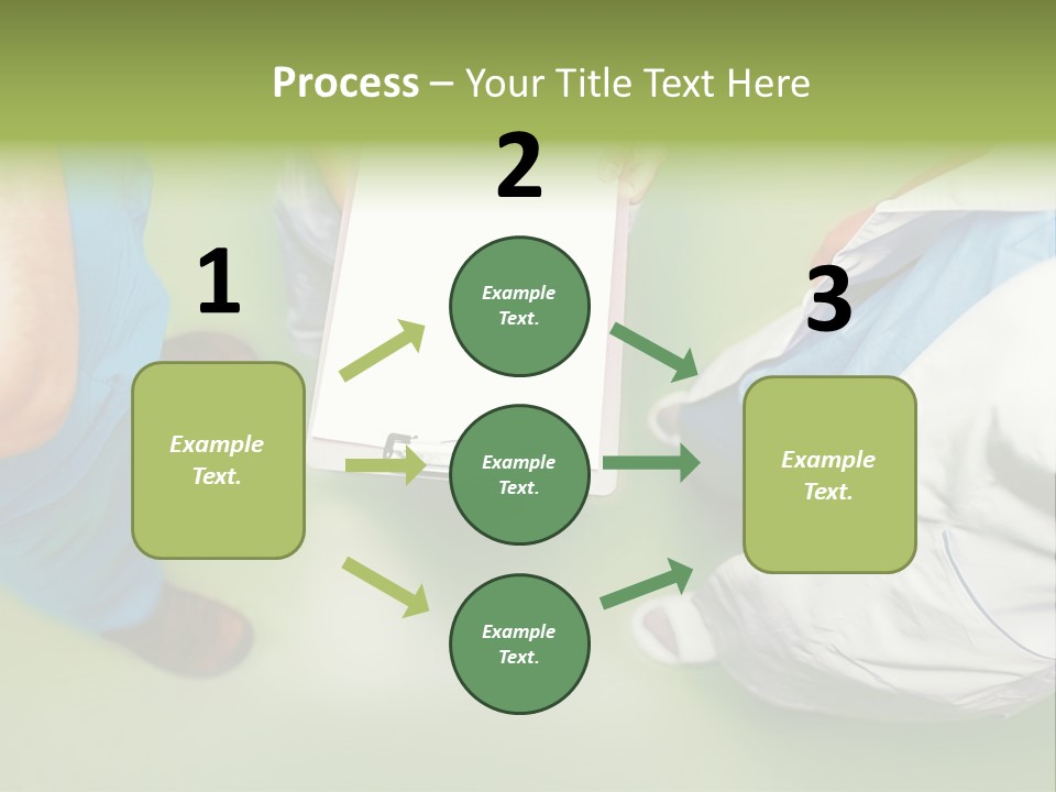 A Group Of People Standing Around A Binder PowerPoint Template