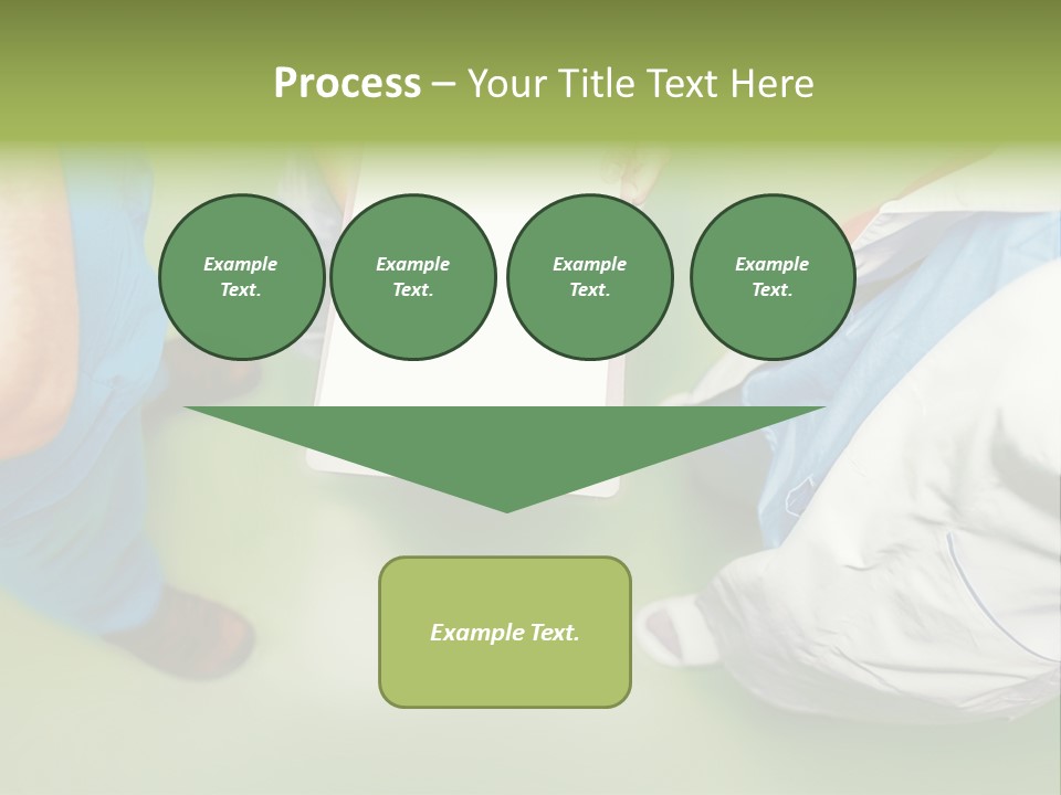 A Group Of People Standing Around A Binder PowerPoint Template