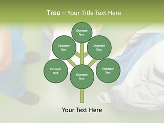 A Group Of People Standing Around A Binder PowerPoint Template