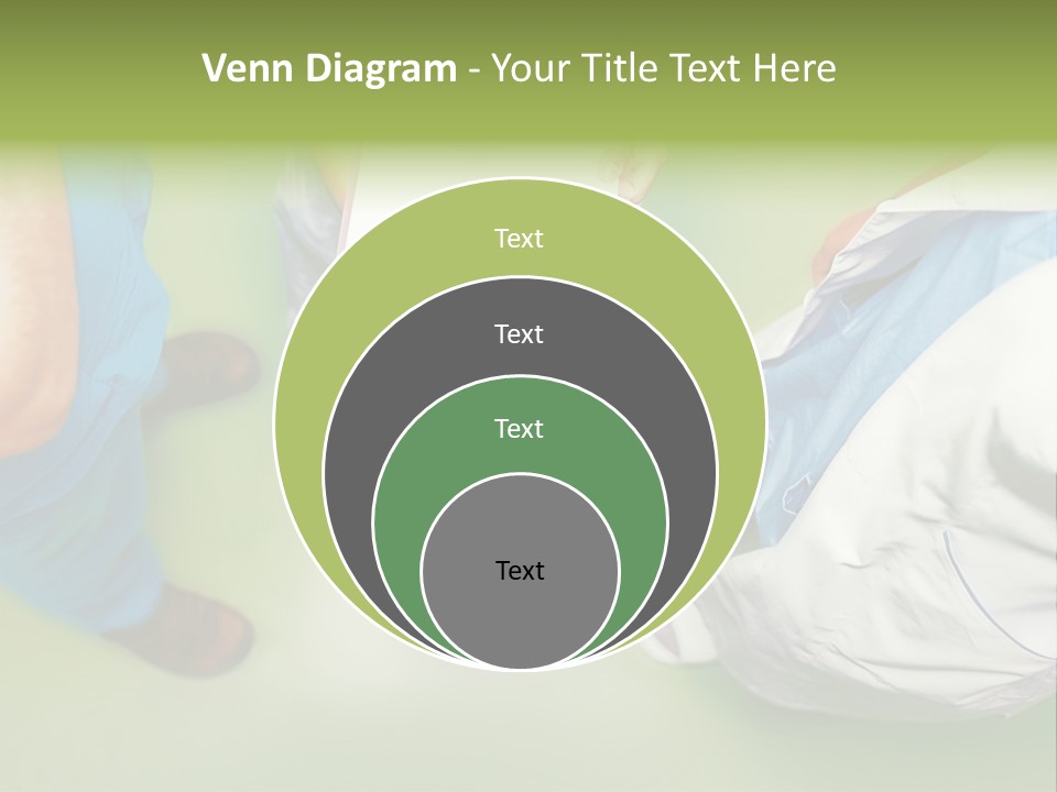 A Group Of People Standing Around A Binder PowerPoint Template