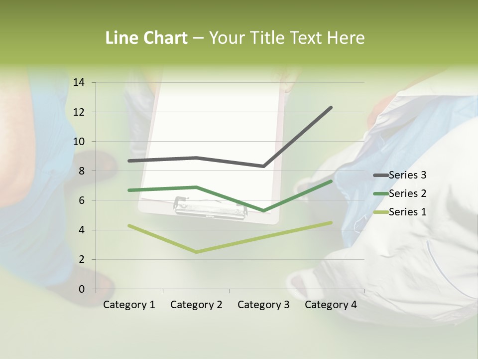 A Group Of People Standing Around A Binder PowerPoint Template