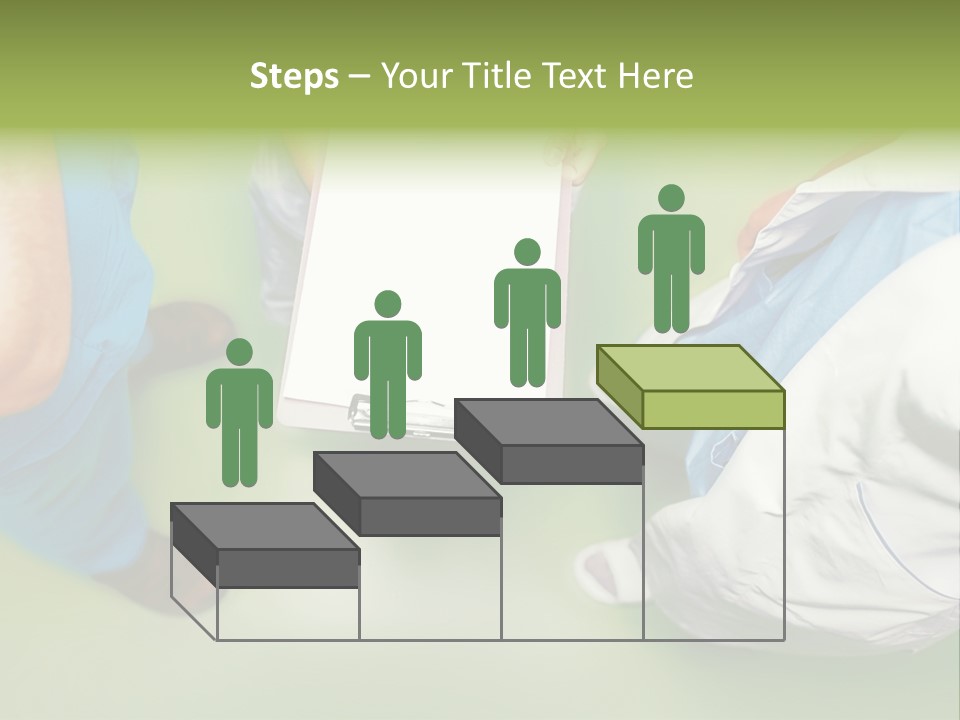 A Group Of People Standing Around A Binder PowerPoint Template