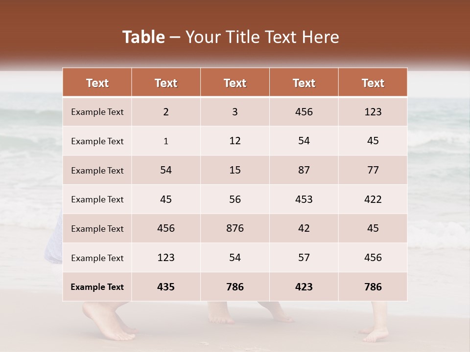 A Woman And Two Children Playing On The Beach PowerPoint Template