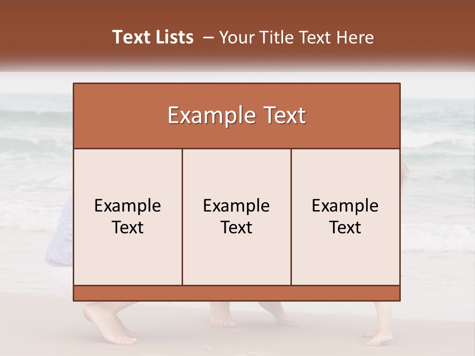 A Woman And Two Children Playing On The Beach PowerPoint Template