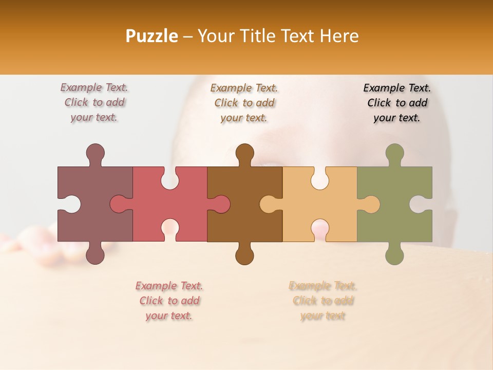 A Baby Is Peeking Over A Wooden Table PowerPoint Template