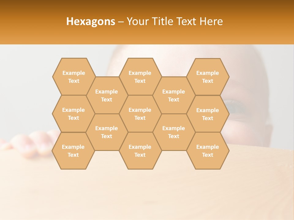 A Baby Is Peeking Over A Wooden Table PowerPoint Template