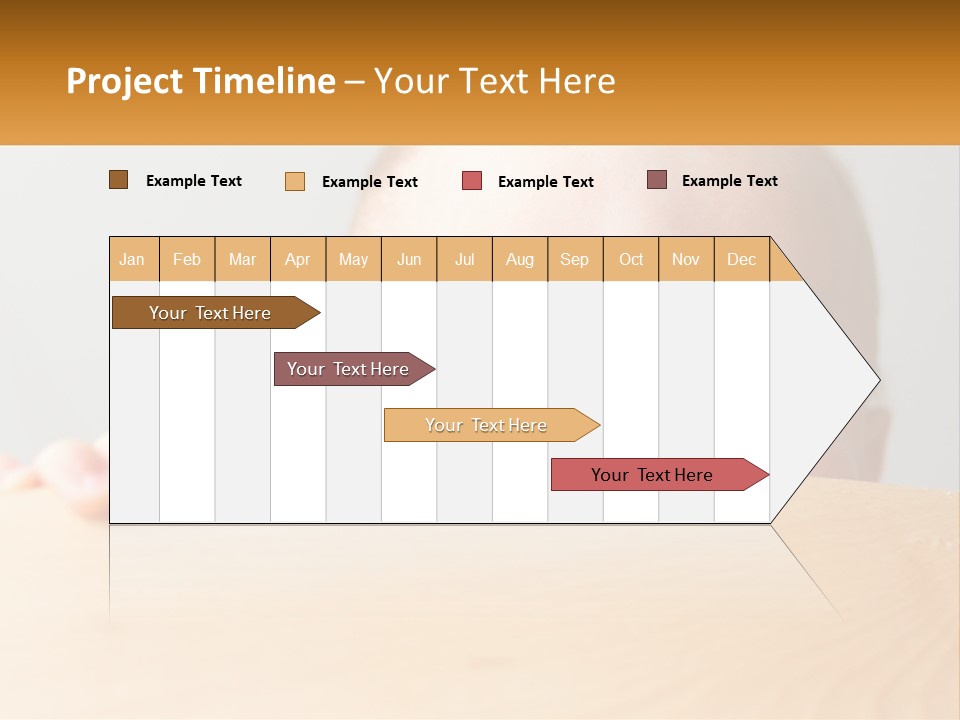 A Baby Is Peeking Over A Wooden Table PowerPoint Template