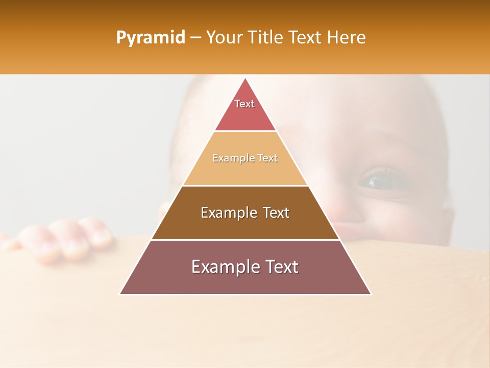A Baby Is Peeking Over A Wooden Table PowerPoint Template