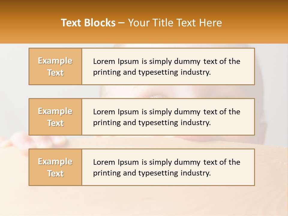 A Baby Is Peeking Over A Wooden Table PowerPoint Template