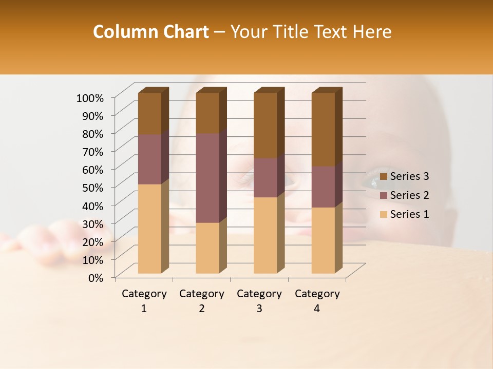 A Baby Is Peeking Over A Wooden Table PowerPoint Template