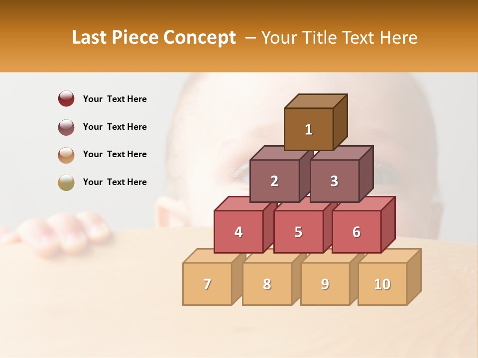 A Baby Is Peeking Over A Wooden Table PowerPoint Template