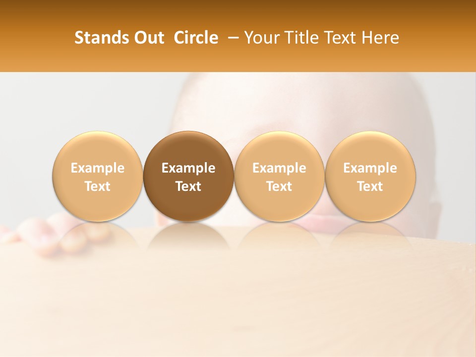 A Baby Is Peeking Over A Wooden Table PowerPoint Template