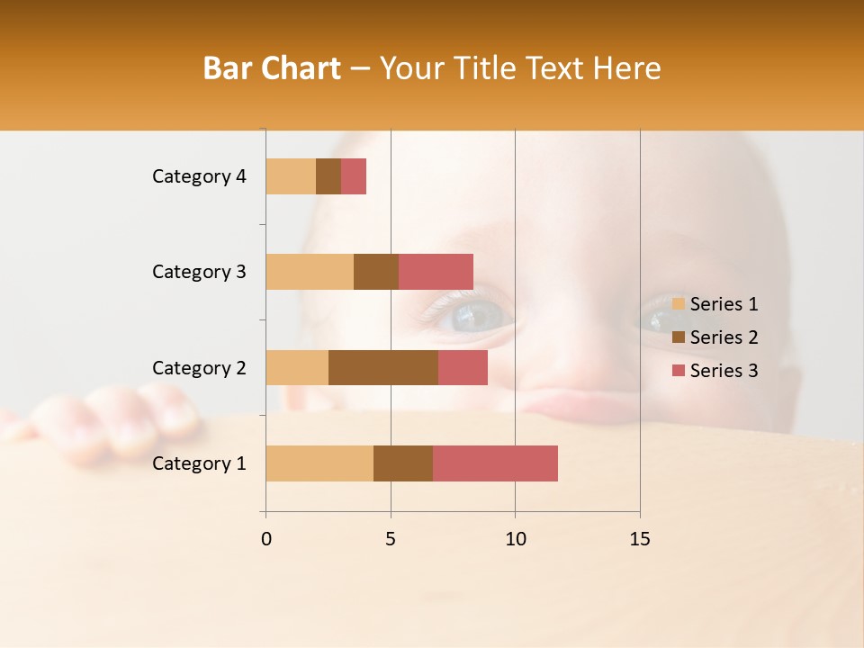 A Baby Is Peeking Over A Wooden Table PowerPoint Template