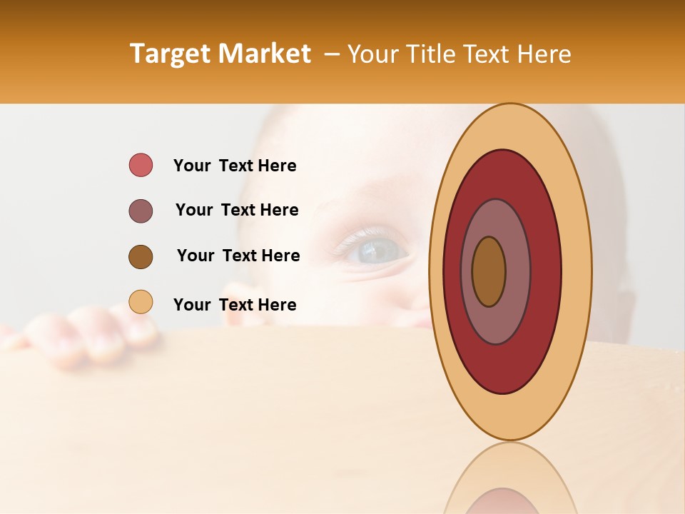 A Baby Is Peeking Over A Wooden Table PowerPoint Template
