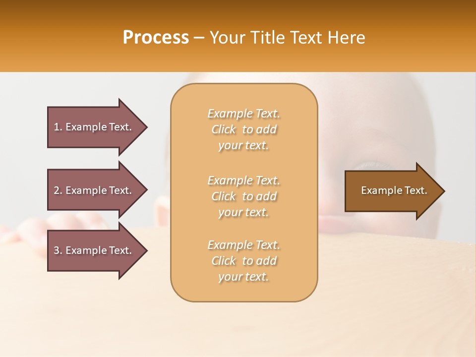 A Baby Is Peeking Over A Wooden Table PowerPoint Template