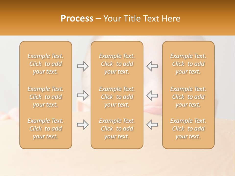 A Baby Is Peeking Over A Wooden Table PowerPoint Template