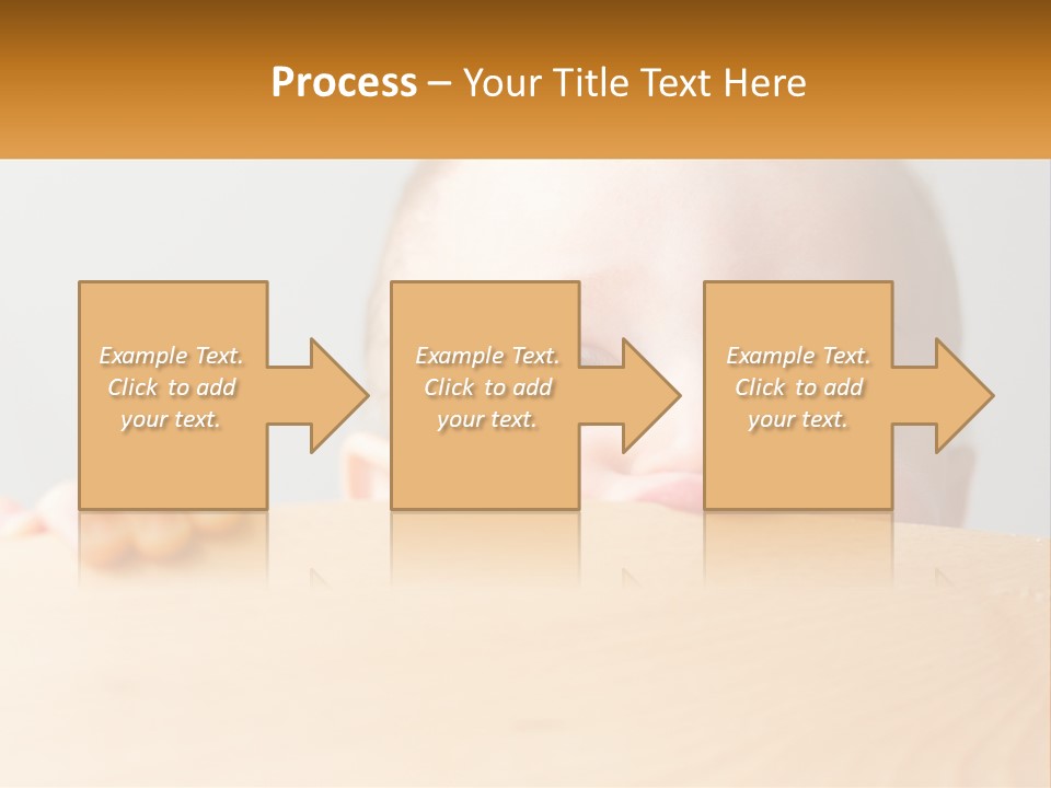 A Baby Is Peeking Over A Wooden Table PowerPoint Template