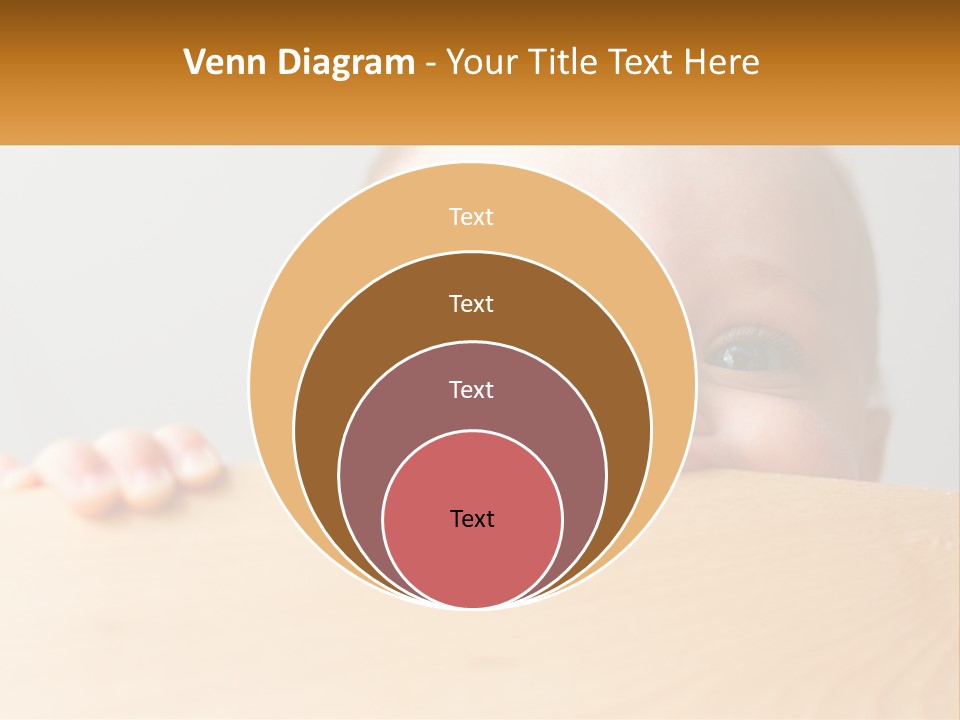A Baby Is Peeking Over A Wooden Table PowerPoint Template