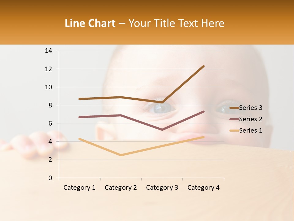 A Baby Is Peeking Over A Wooden Table PowerPoint Template