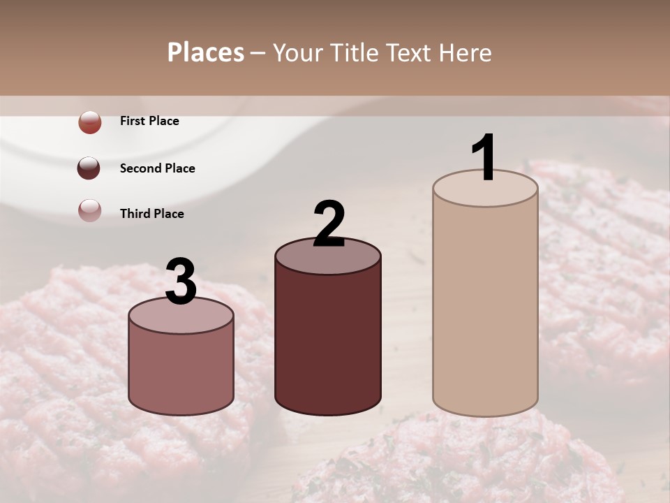 Hamburger Patties On A Cutting Board With A Knife PowerPoint Template