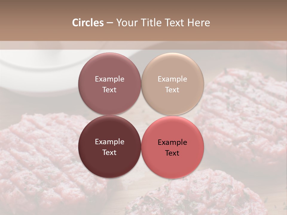 Hamburger Patties On A Cutting Board With A Knife PowerPoint Template