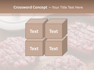 Hamburger Patties On A Cutting Board With A Knife PowerPoint Template