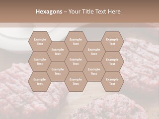Hamburger Patties On A Cutting Board With A Knife PowerPoint Template